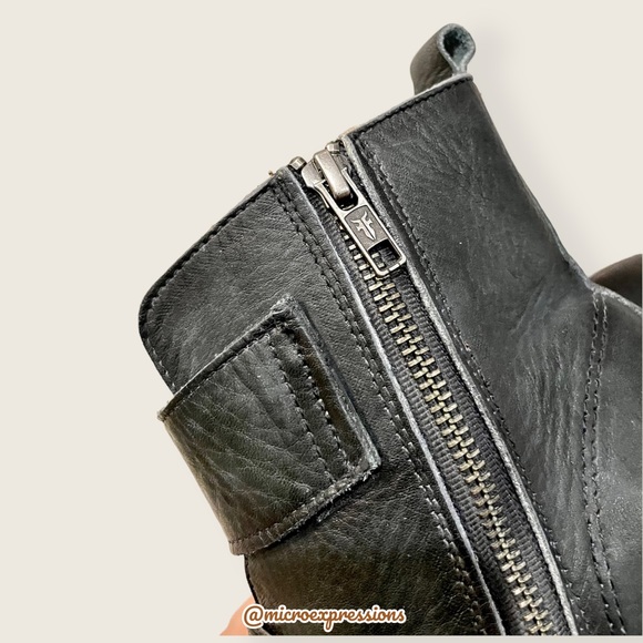 Frye Sabrina Double Buckle Vintage Academia Black Leather Block Heel Ankle Boot - Picture 15 of 16